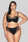 Biustonosz AVA czarny, półusztywniany, złoty haft – AV 2114 Semi Soft Black