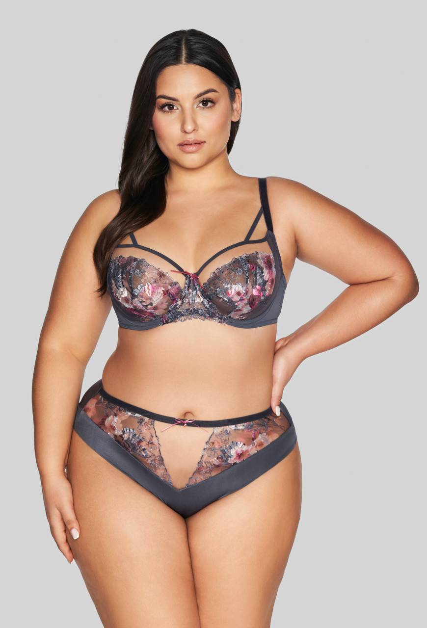 Biustonosz AVA szary, haftowany tiul – AV 2123 Soft Gray