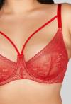 Biustonosz AVA czerwona zmysłowa, miękkie miseczki - AV 2128 Soft Red