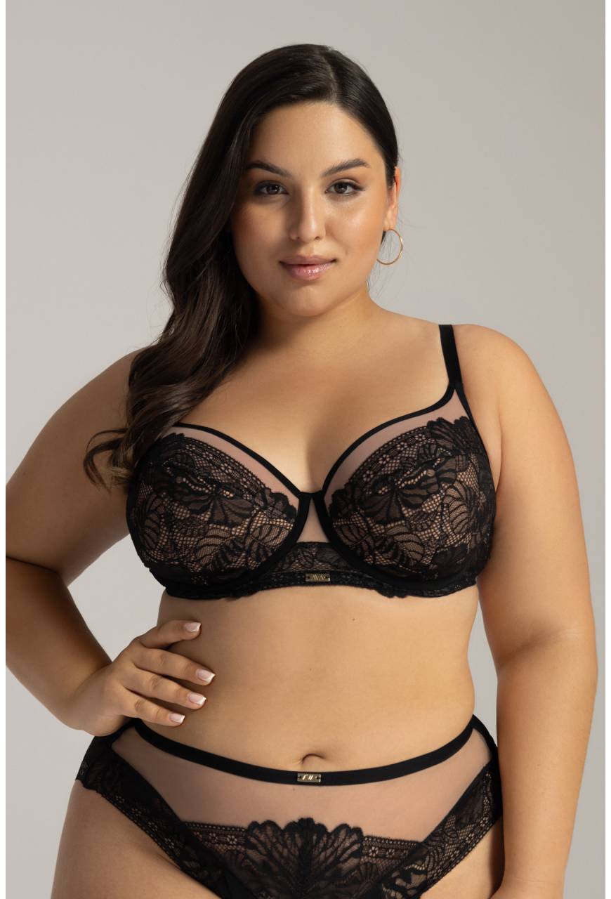 Biustonosz AVA, półusztywniany, czarny – AV 2145 Semi Soft Black