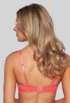 Biustonosz AVA koralowy i koronkaowy – AV 2073 Push Up Coral