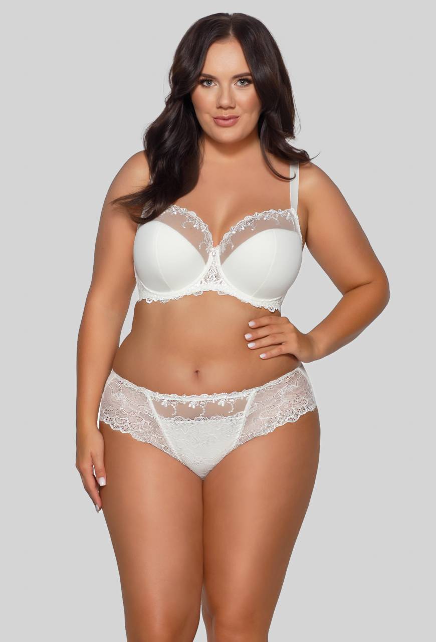 Biustonosz AVA kremowy, półusztywniany, haft – AV 1030 Semi Soft Cream