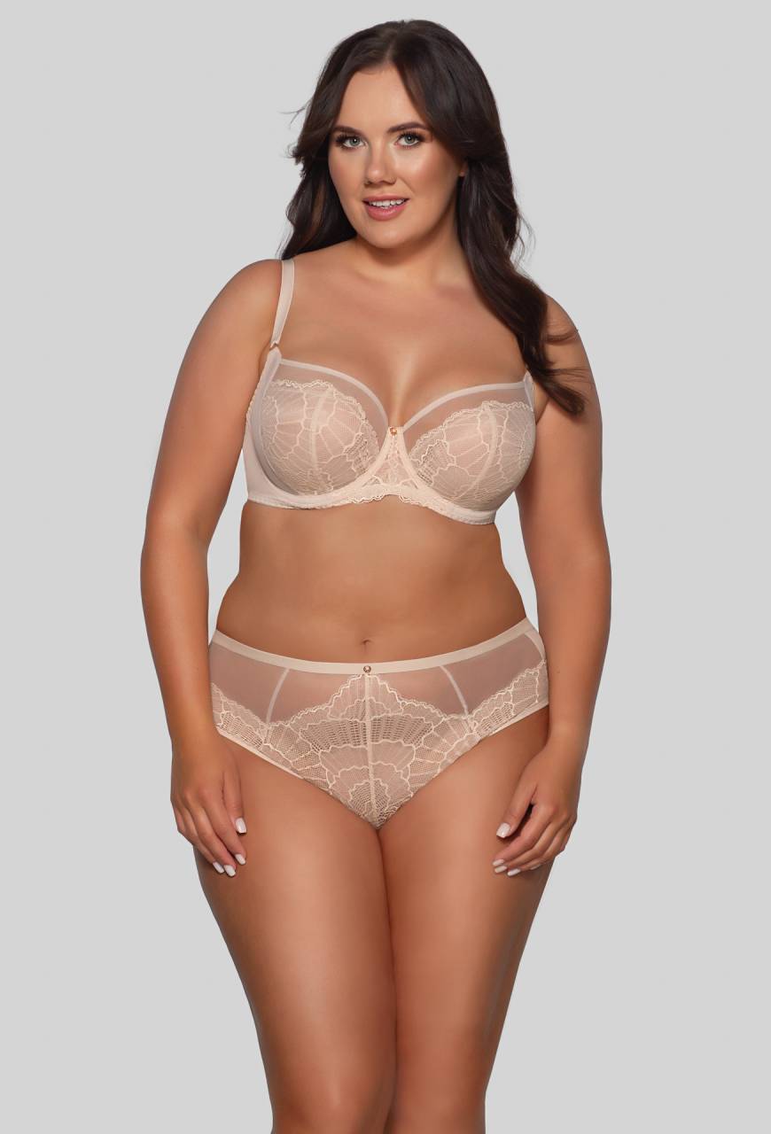 Biustonosz AVA beżowy, miękki, koronkowy – AV 2109 Soft Beige