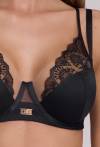 Biustonosz AVA Soft Czarny - miękki, haftowany AV 2199